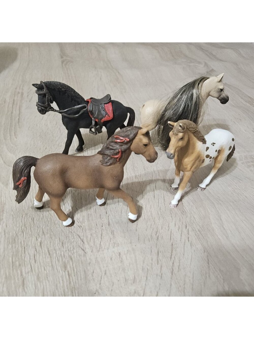 Lot Of 4 Schleich Horse Figurines Toys Plastic Brown Andalusian Puro Raza